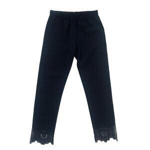 Clover Canyon Lace Hem Ankle Pants-Black-Small